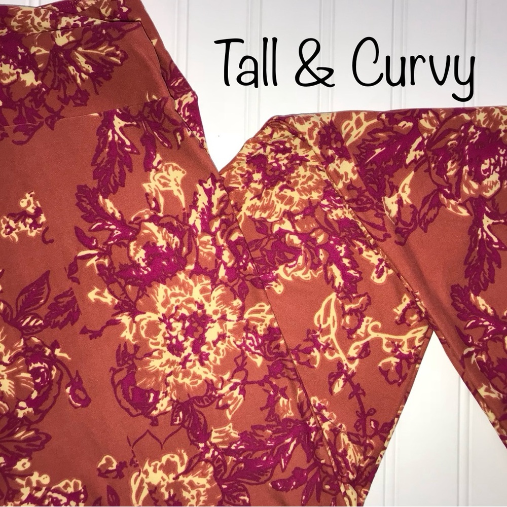 LuLaRoe floral fine line print Leggings TC BRAND NEW 12-24 plus